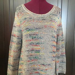 Spense Knits Grey Multicolor Woman’s Pullover Stretchy Sweater, Size XL